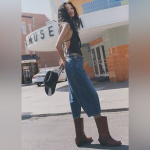 Pilcro x Anthropologie The Kenna High-Rise Heritage Crop Barrel Jean Sz 30P